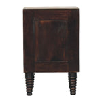 Solid Wood Spindle Mocha Bedside Table