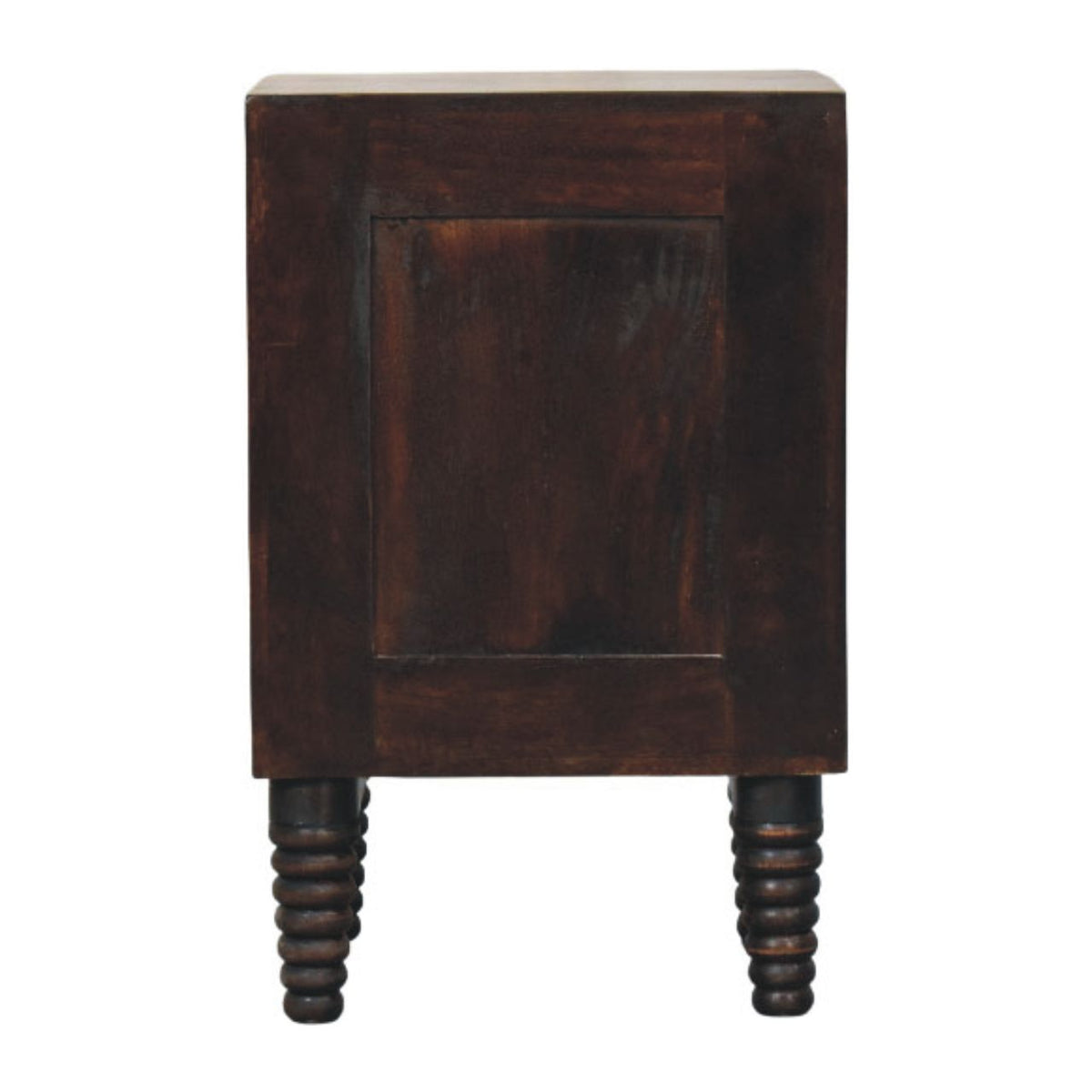 Solid Wood Spindle Mocha Bedside Table