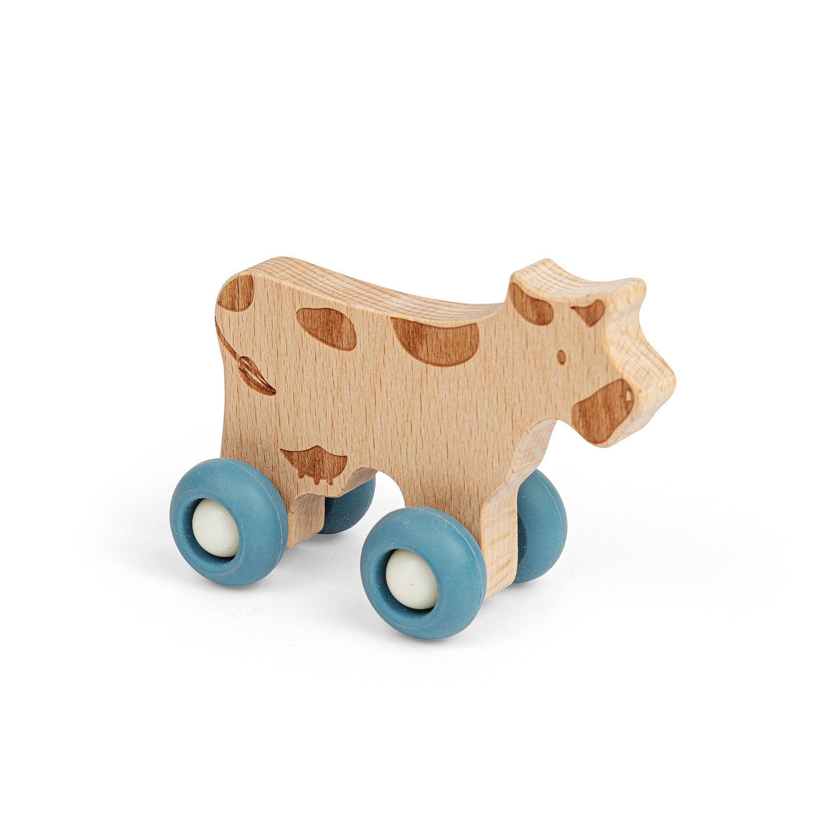 Wooden Farm Animal On Wheels (Cow)