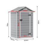 4.4x3.4ft Garden Plastic Storage Shed With Lockable Hinged Door
