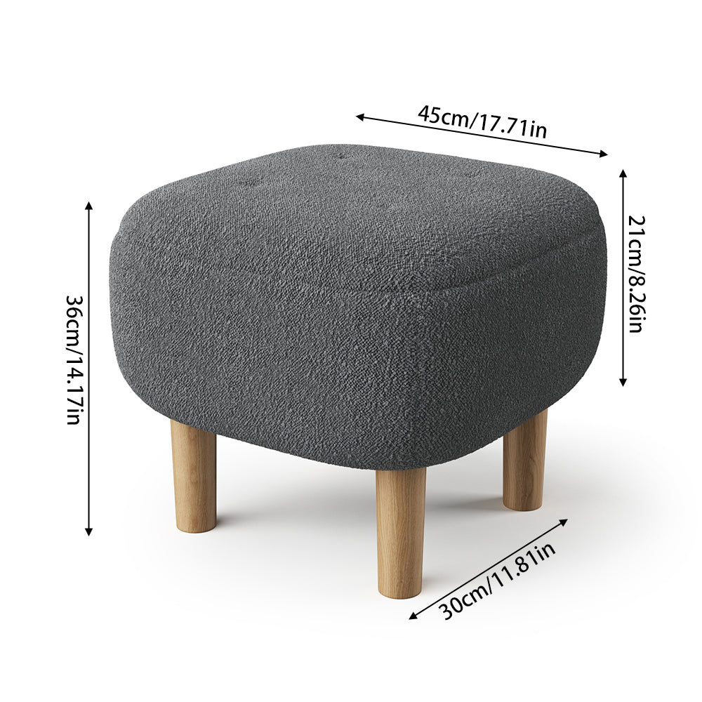 Footstool Pouffe Stool With Wooden Legs