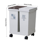 24l/40l Dual Compartment Trash Can With Lids And Wheels – Dry And Wet Waste Separation | Small