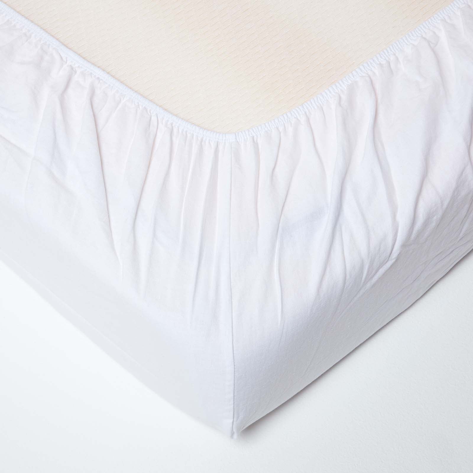 Luxury Linen Deep Fitted Sheet | Double | White