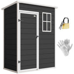 5' X 3' Garden Shed W/ Floor, Lockable Door, Window And Vent | Black