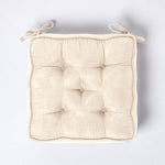 Faux Suede Dining Chair Booster Cushion | 40cm x 40cm | Cream