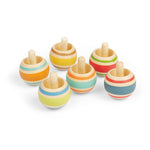 6pc Wooden Spinning Tops Set For Kids