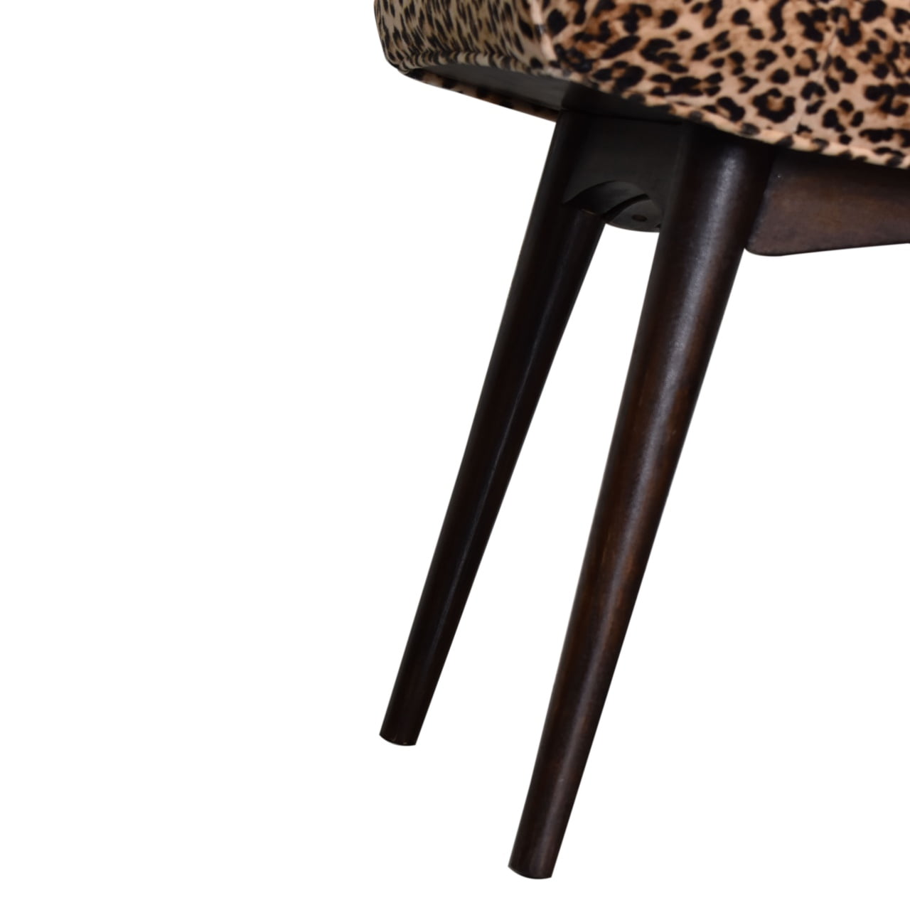 Solid Wood Leopard Print Curved Bench