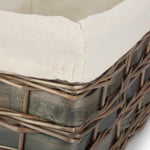Wicker Grey Scandi Storage Basket With White Lining | Medium | White