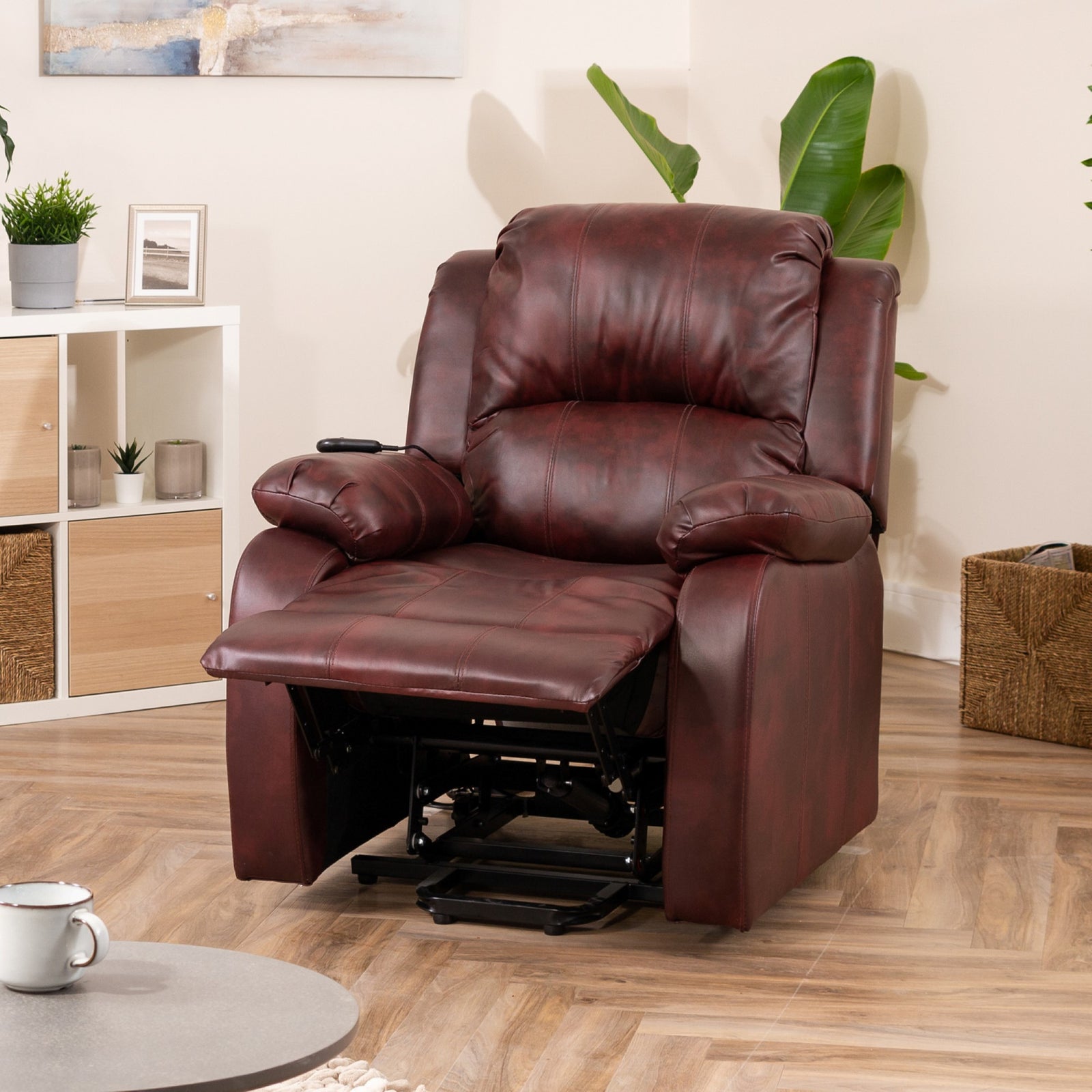 Northfield Dual Motor Massage Heat Riser Recliner Chair | Burgundy