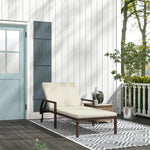 Rattan Wicker Chaise Lounger W/ Adjustable Backrest | Cream