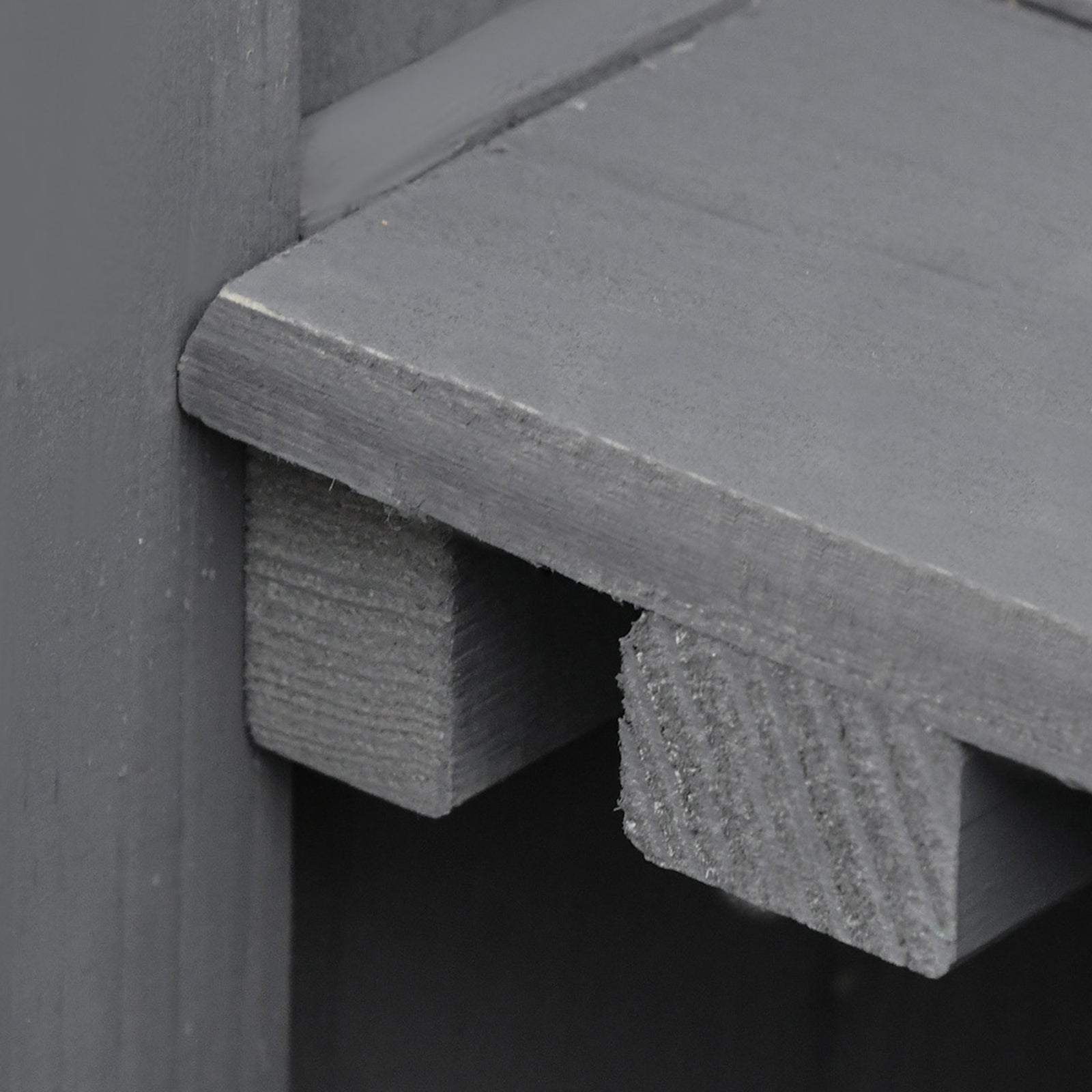 Wooden Garden Shed Double Door Tool Storage House | Dark Gray