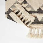 Kota Black & Grey Kilim Wool Rug | 120cm x 180cm | Black & Grey