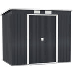7 X 4ft Garden Shed With Foundation Kit, Double Door & Vents