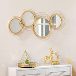 Metal Wall Art Decorative Mirror Modern Wall Sculpture | One Size | Gold