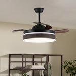42 Inch Brown Ceiling Fan With 3 Blades & Dimmable Led Light Quiet Fan With Remote Control