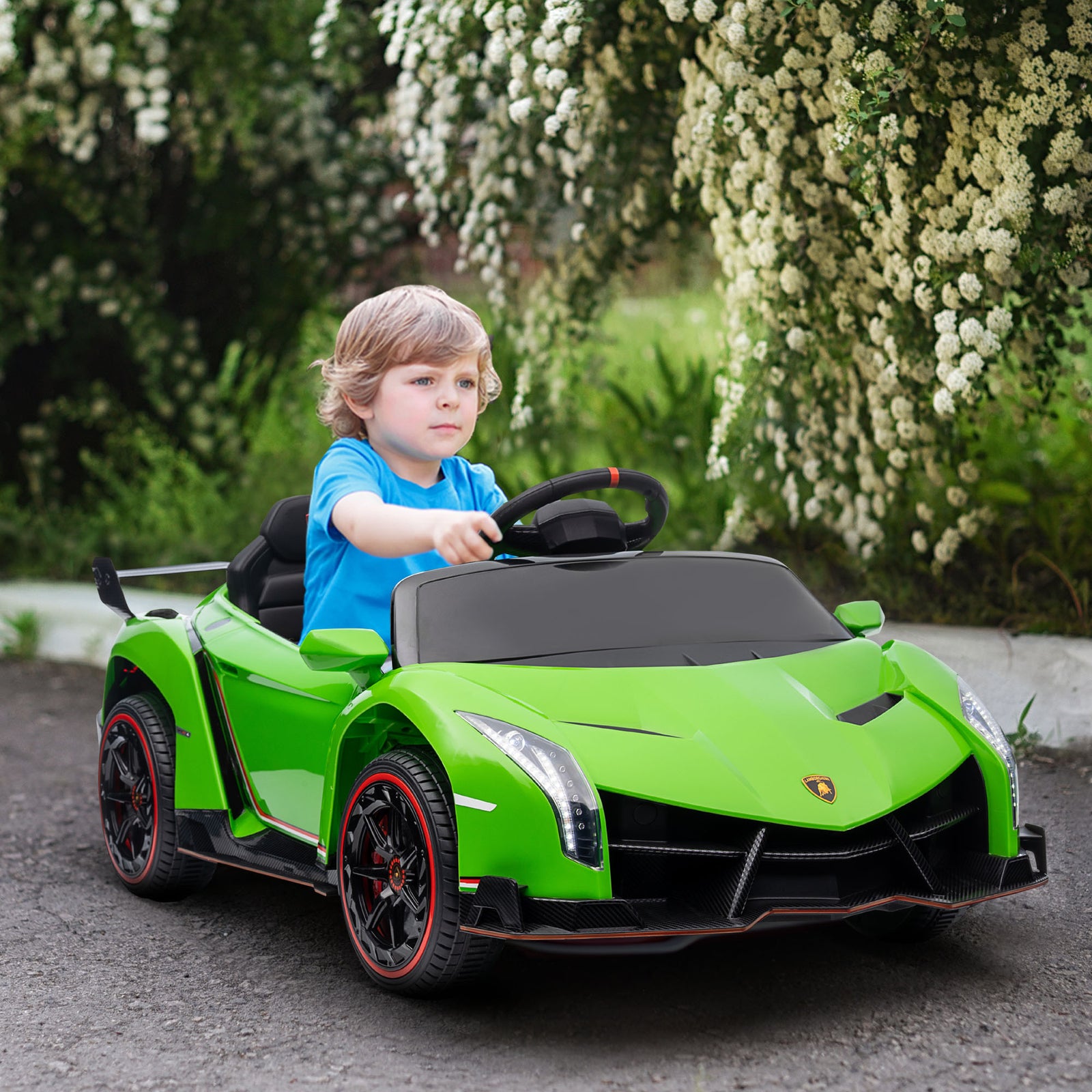 Lamborghini Veneno Licensed Electric Ride-on Car W/ Remote | Green