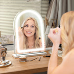 Vanity Mirror With Lights, 3 Colour, 360° Rotation | Large | White