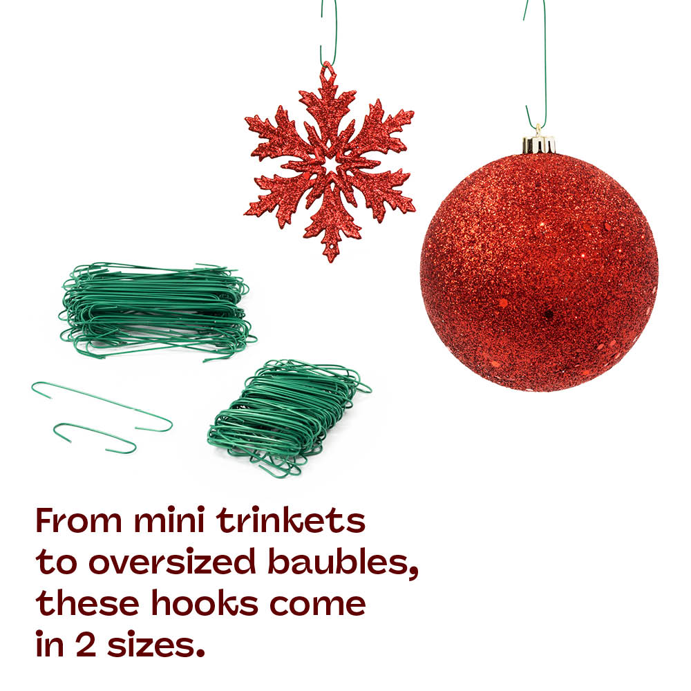 Green Bauble Hooks Mini And Small Ornament Hangers For Xmas
