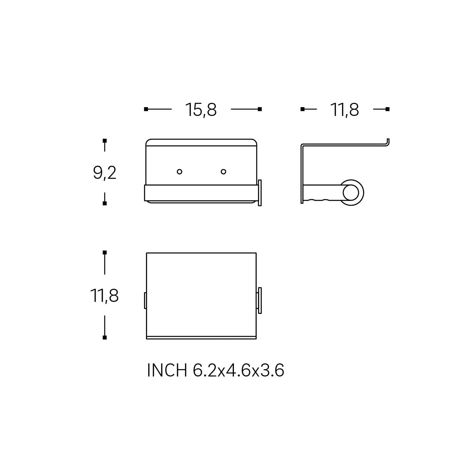 Paper Holder With Cover Matt Stainless Steel Architect Sp