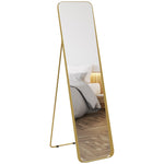 HOMCOM Rectangular Mirror For Bedroom Gold Tone