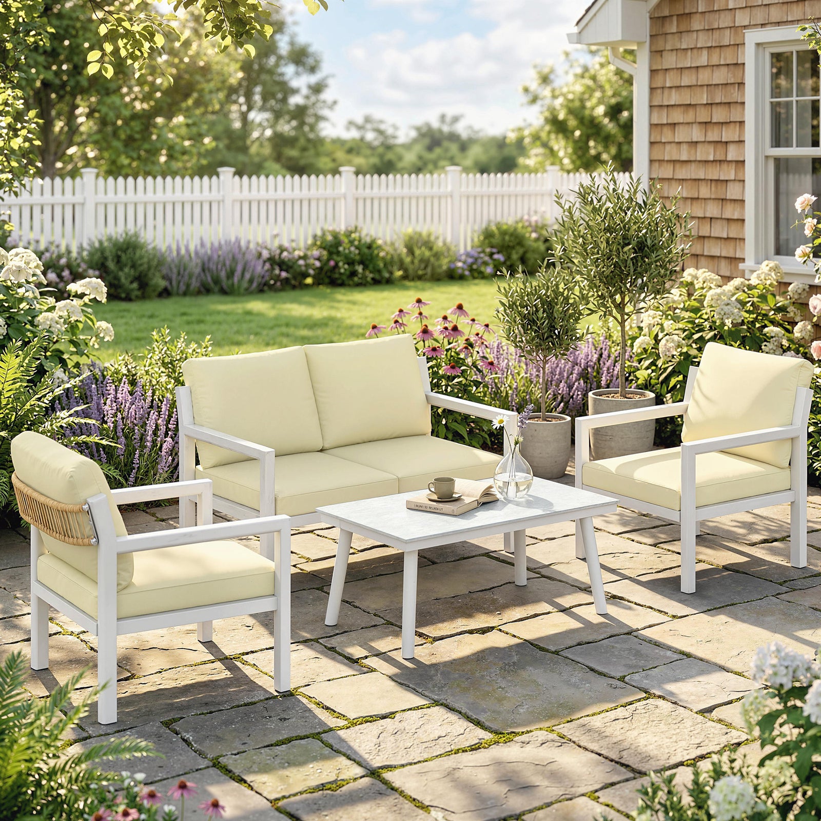 Outsunny Rattan Garden Furniture Set, Outdoor Furniture Conversation Set