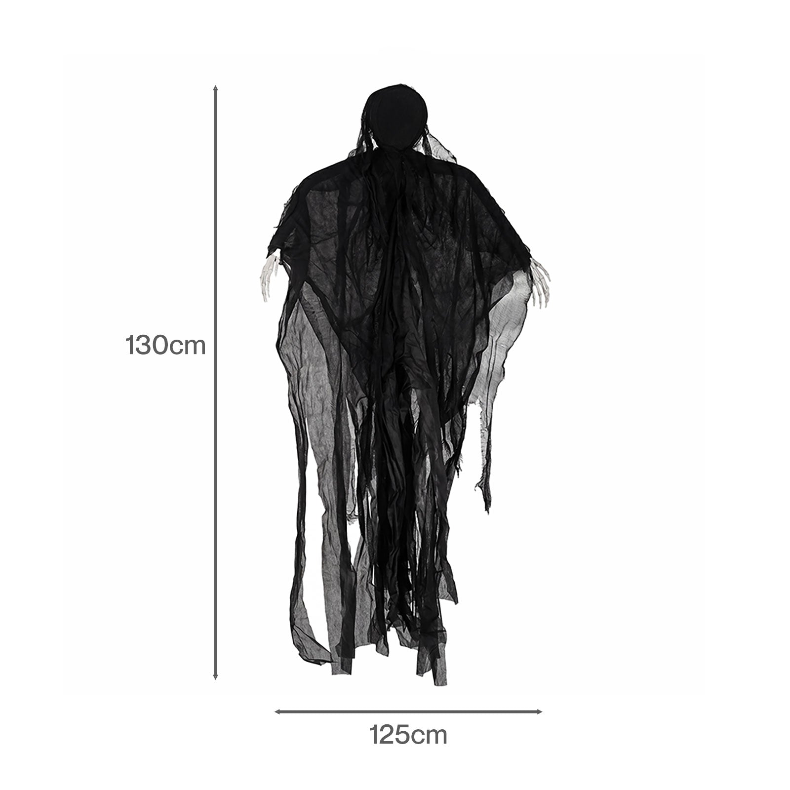 Yezi Halloween Decorations Grim Reaper 130cm Black Polyester Foam
