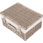 Wicker 40cm Antique Wash Picnic Basket | White