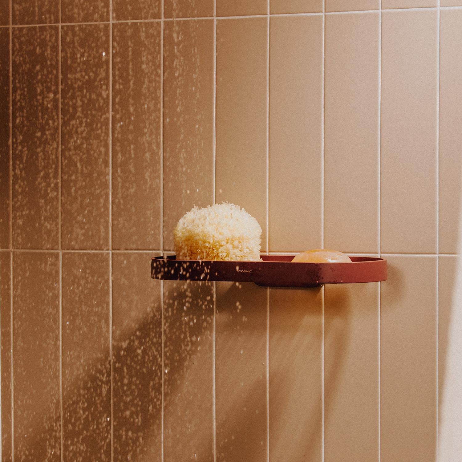 Shower Shelf, Bathroom Shelf, Brown, Stainless Steel, Geyser Collection