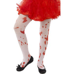 Tights, White, With Blood Stain Print, Age 6-12