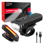 Dyzi Bike Bicycle Light Set Usb Rechargeable 4 Modes Daylight Sensor