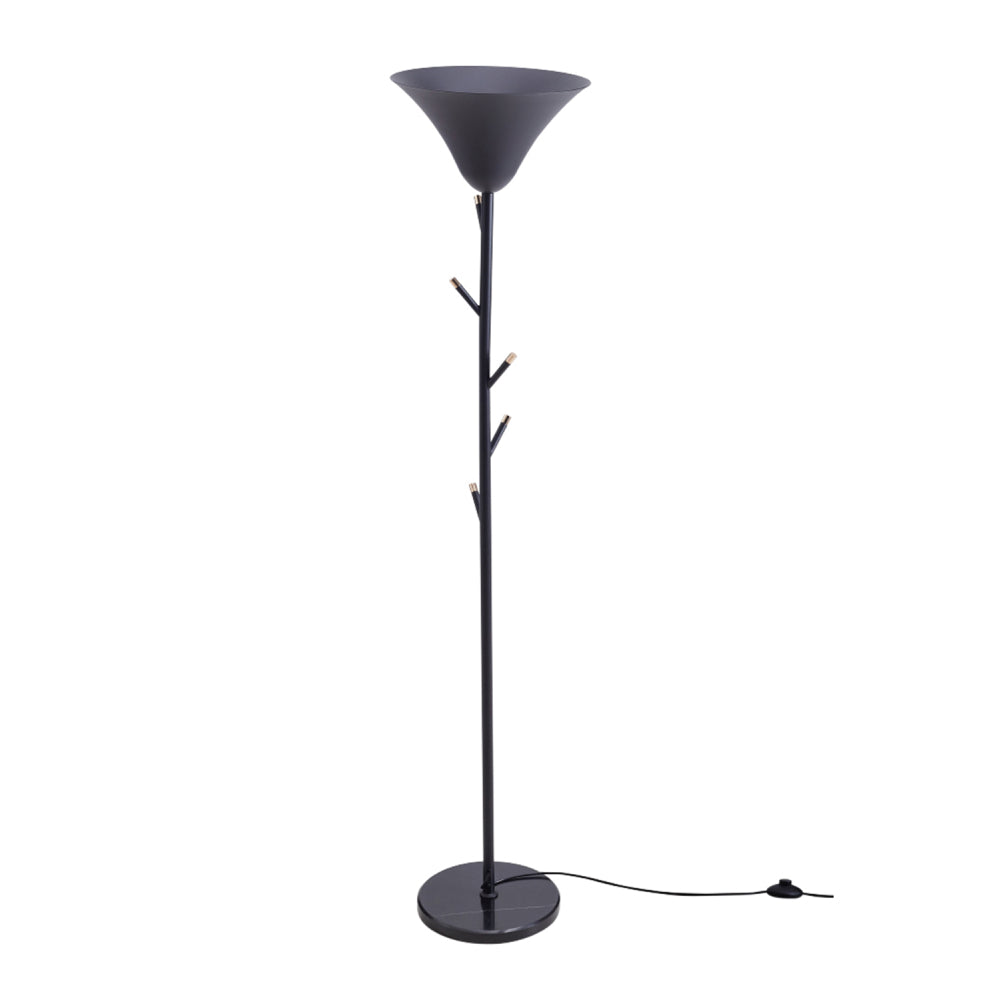 Modern Black E14 1-light Floor Lamp With Coat Rack