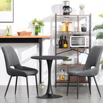 Modern Round Dining Table Leisure Coffee Bistro Table Metal | Black