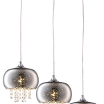 Starlight Chrome Pendant Lamp 3xe14 A Stunning Range With 22cm Glass Shades Housing Chrome Fitments And Gorgeous Crystals