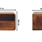 Artisan Furniture Solid Wood Avora Wall-mounted Chestnut Nightstand