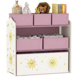 3-tier Kids Storage Shelf With 6 Removable Fabric Boxes | Pink