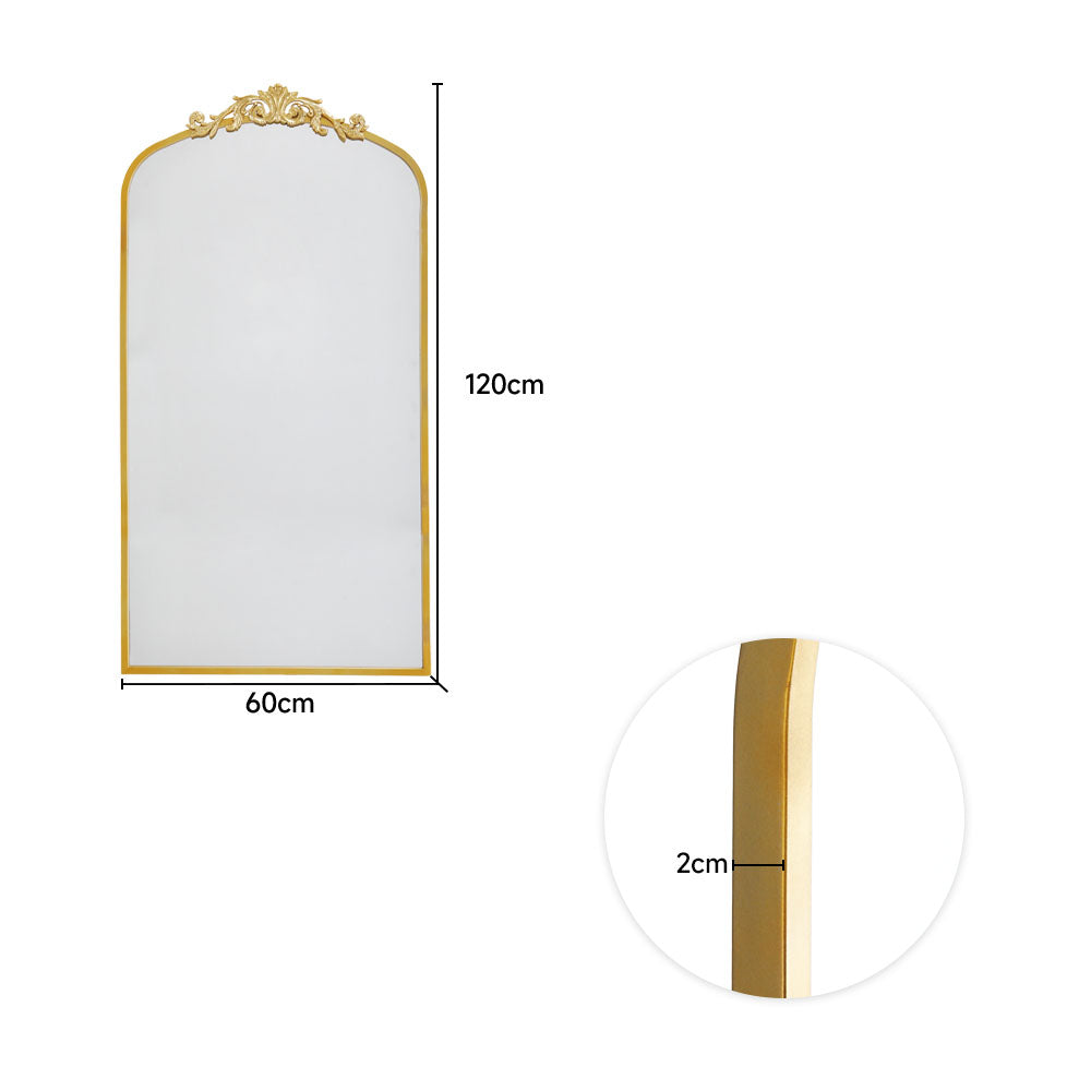 Vintage Classic Gold Arched Mirror, 60cmx90/120/180 Cm,wall Hanging Vintage Accent Mirrors | Medium | Gold
