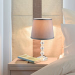 Crystallite Table Lamp W/ Fabric Lampshade Switch Beautiful