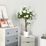 90cm Artificial Rose Tree Fake Decorative Plant | Set of 1 | White