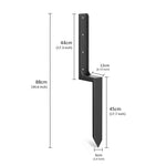 Metal Fence Post Repair Ground Anchor Stakes | Set-of-6 | Black