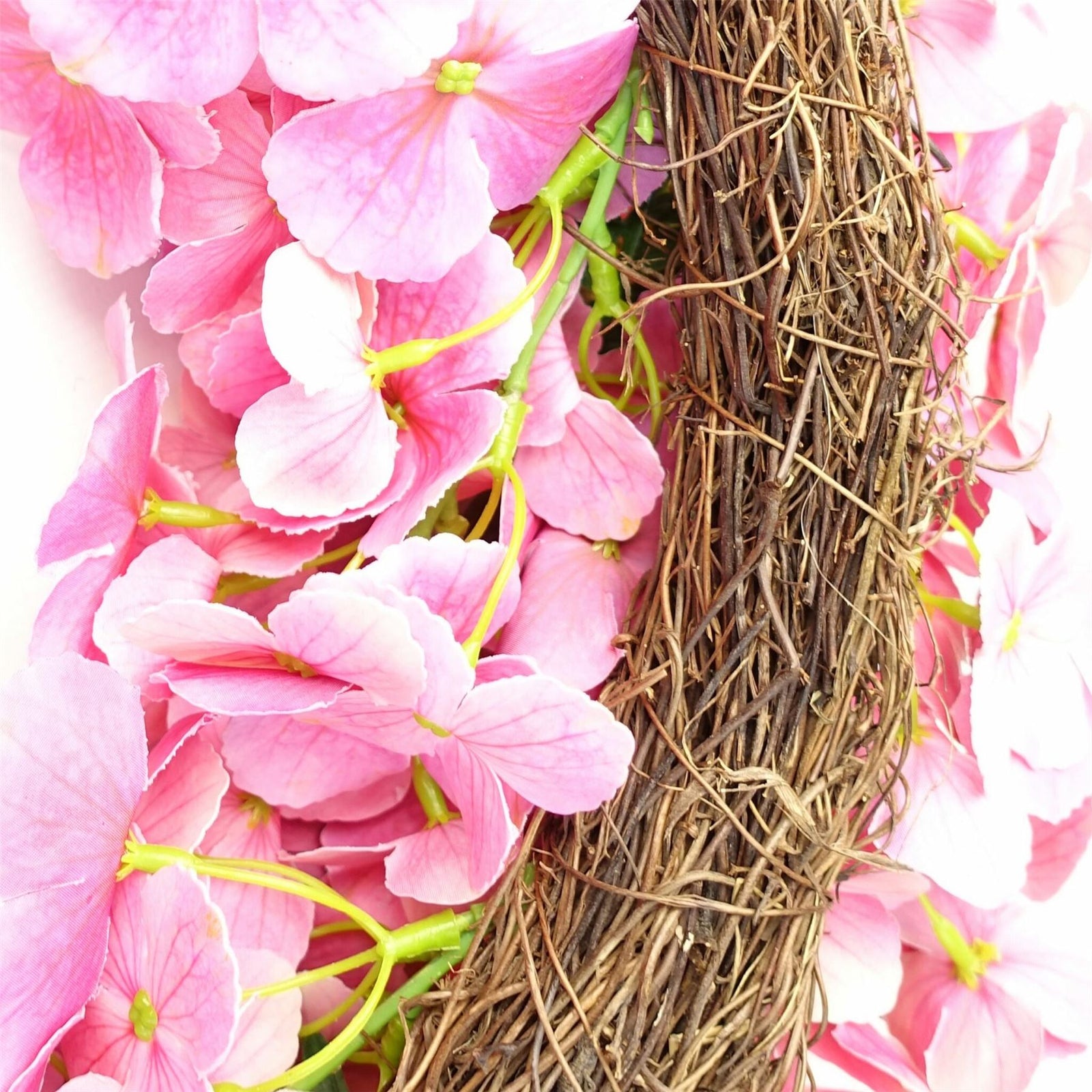 40cm Artificial Pink Floral Blossom Wreath Natural Look