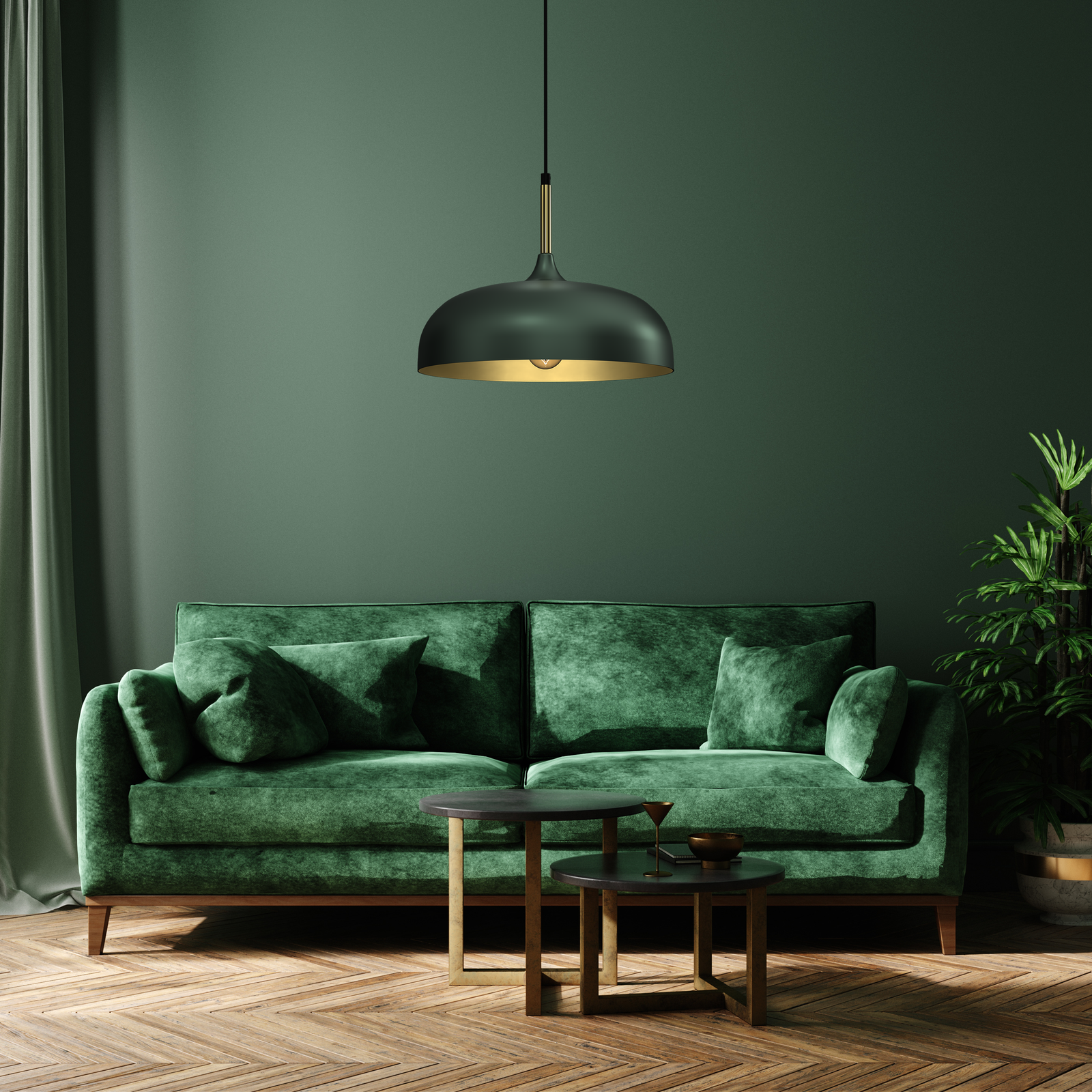 Pendant Lamp Lincoln 1xe27 35cm | 35cm | Green
