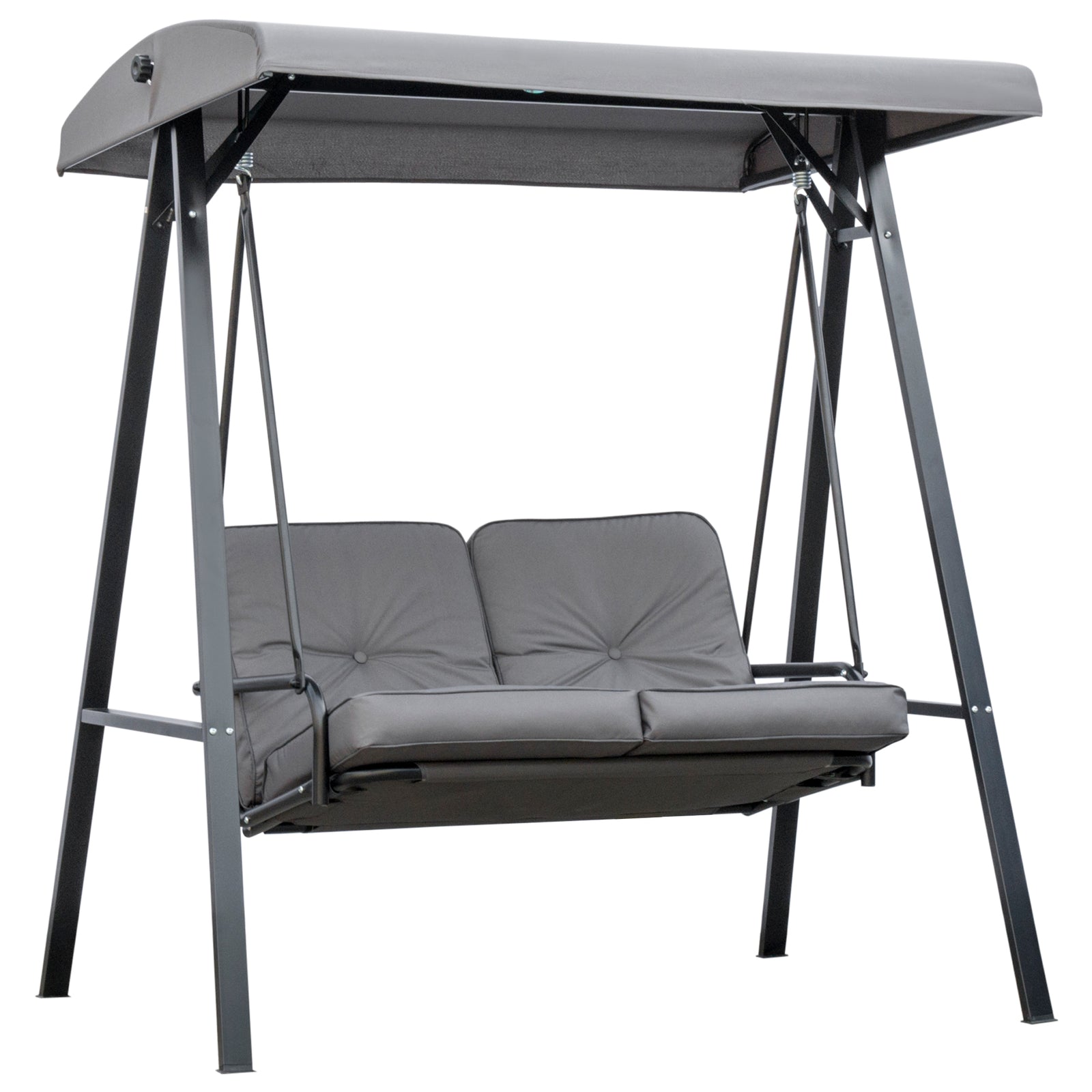 2 Seater Garden Outdoor Swing Chair Hammock W/ Steel Frame