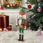 Wooden Nutcracker Soldier Figurine Christmas Ornament With Sword