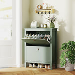 2 Drawer Shoe Cabinet For Hallway | Green