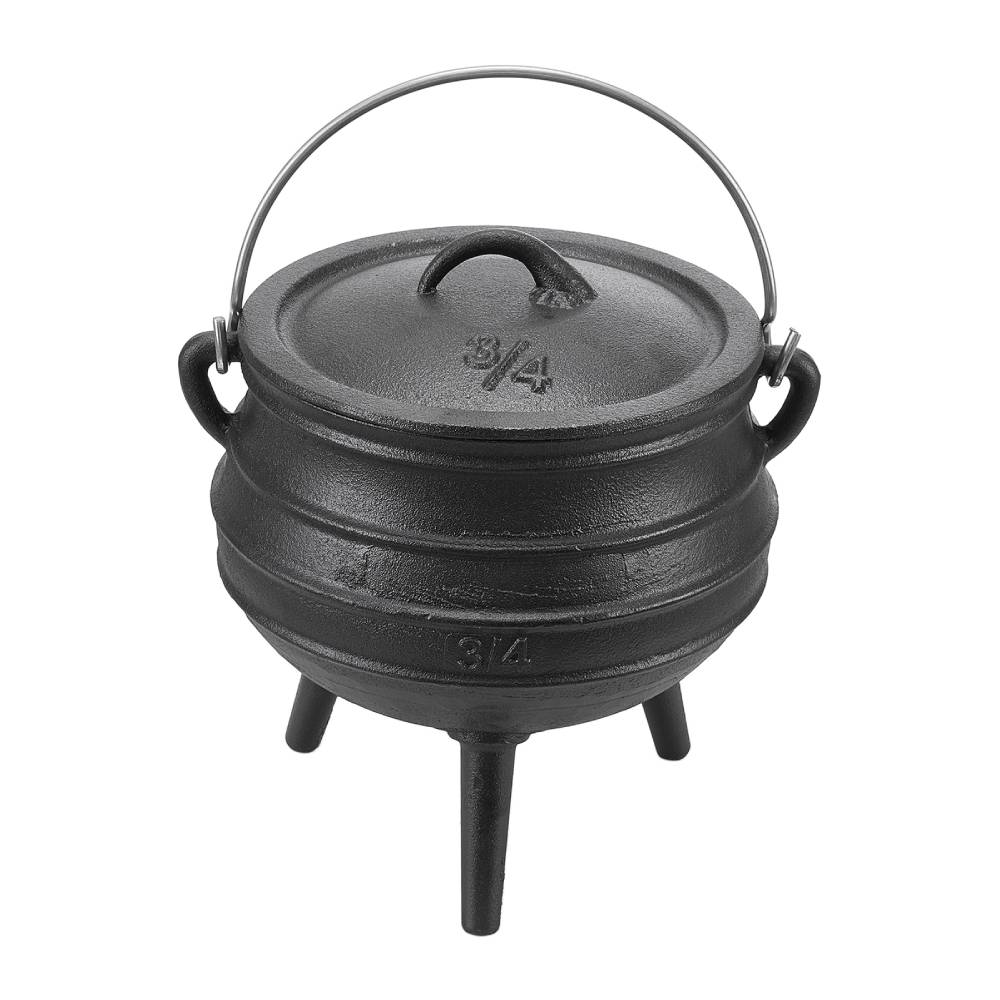 1.2l/2l Cast Iron Cauldron With Lid | Large