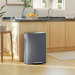 Pedal Bin With Soft-close Lid, 50l Kitchen Bin With Carry Handle | Grey