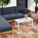 Hdpe Rectangle Garden Coffee Table, Slatted Outdoor Table