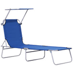 Reclining Sun Lounger Folding Recliner Garden Chair | Set of 1 | Blue