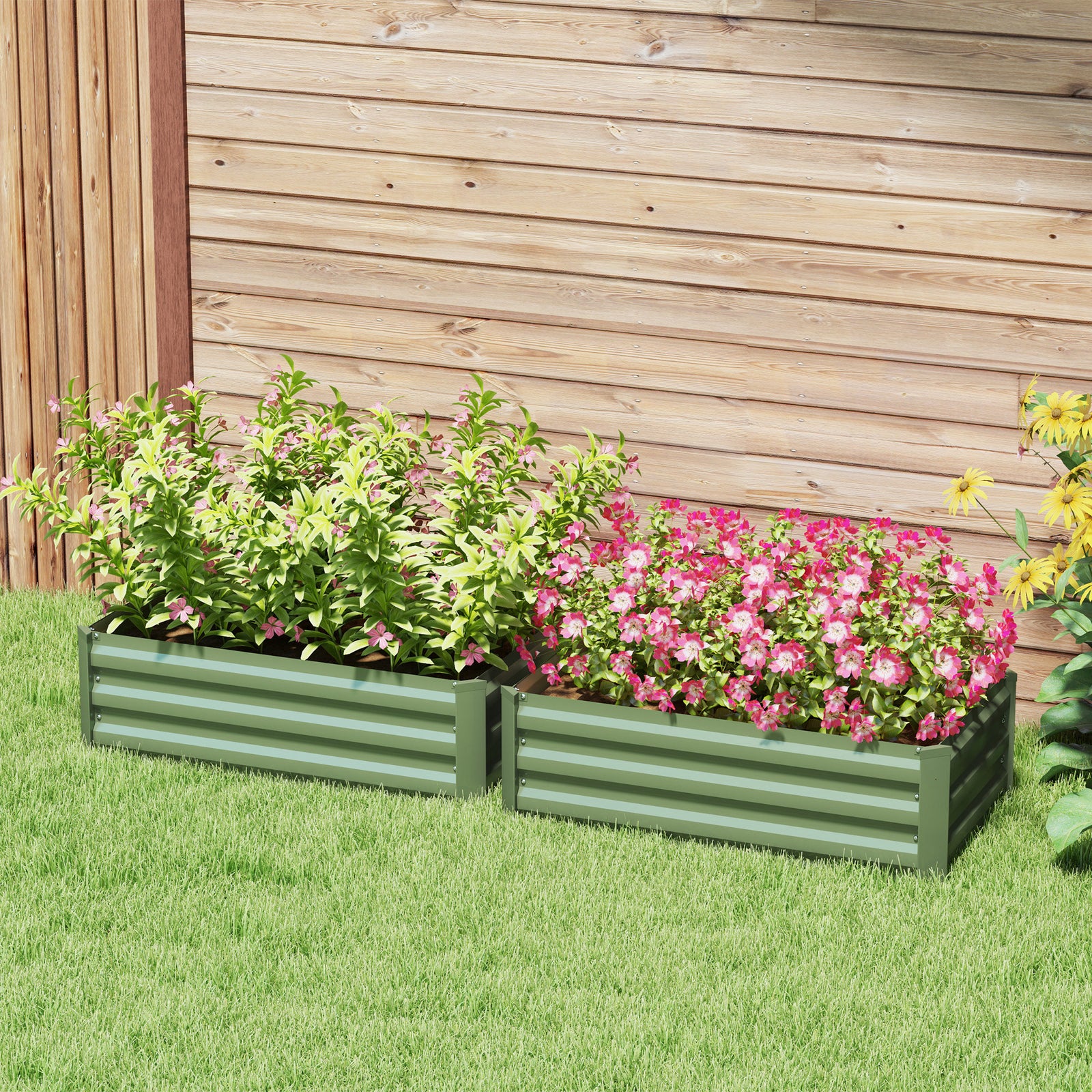 Raised Beds For Garden, 100x60x30cm, Green | Green