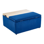 Velvet Upholstered Storage Ottoman Stool